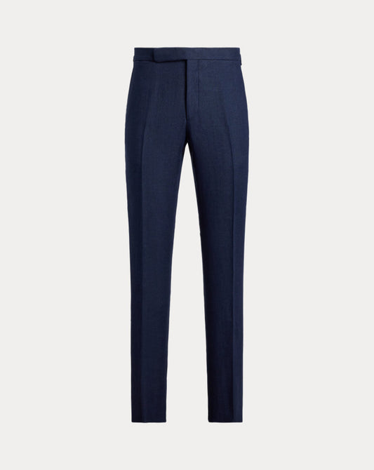 Gregory Hand-Tailored Linen Suit Trouser Classic Chairman Navy